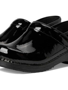 Sanita Professional Black Patent Leather Clogs - Size 38 (US 7.5)